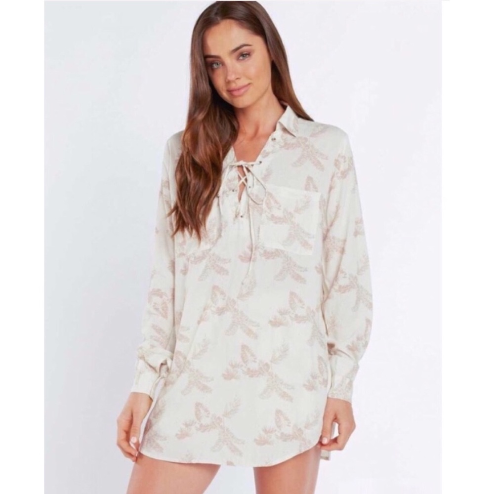 Teeink Ivory Havana Lace up Front Tunic Dress - Picture 8 of 8